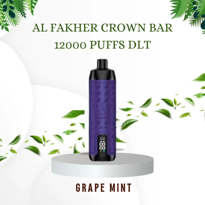 AL FAKHER CROWN BAR 12000 PUFFS DLT; Grape Mint; VAPE CTY UAE;