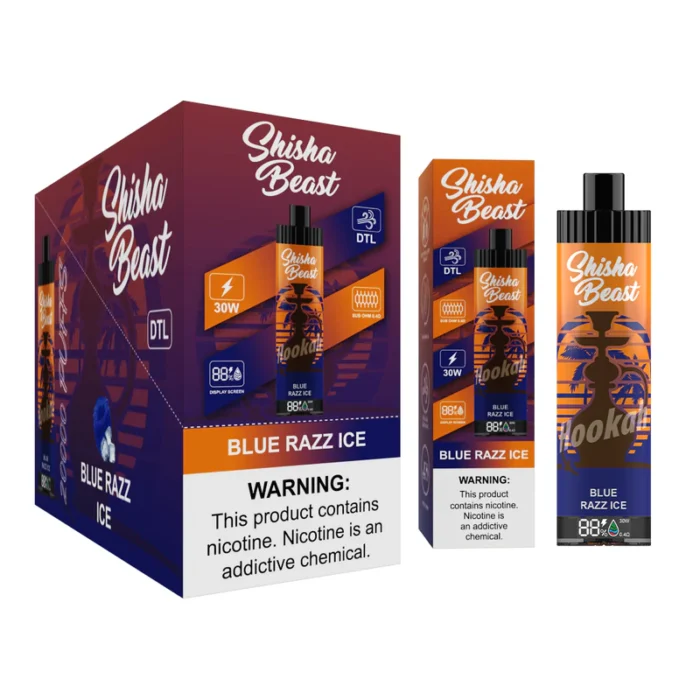 R&M Shisha Beast 20000 Puffs Disposable Vape; Blue Razz Ice; VAPE CTY UAE;